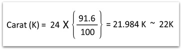 Gold Carat Calculation 22K